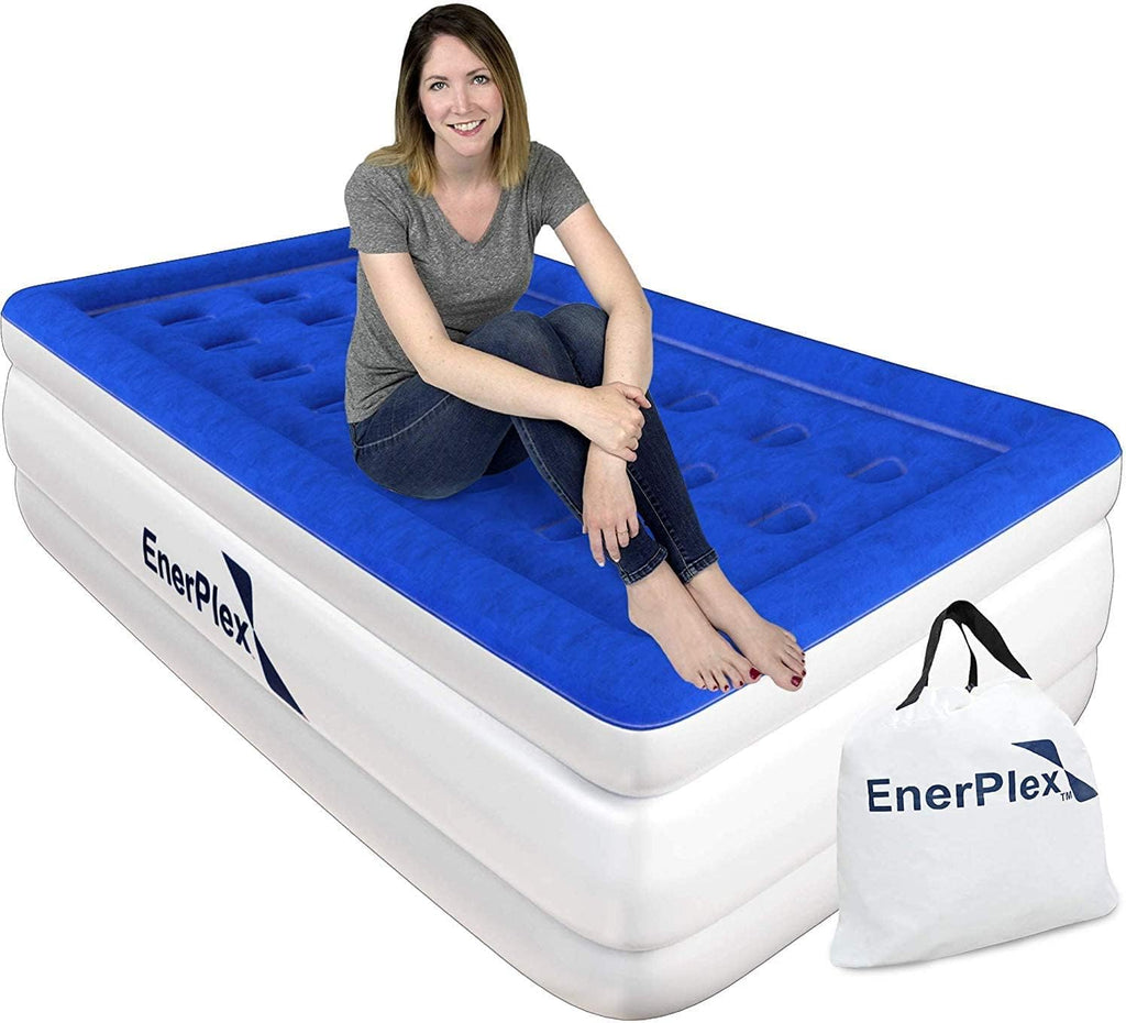 Twin 13 Inch Double Height Inflatable Air Mattress with Built-in Dual Pump L44947