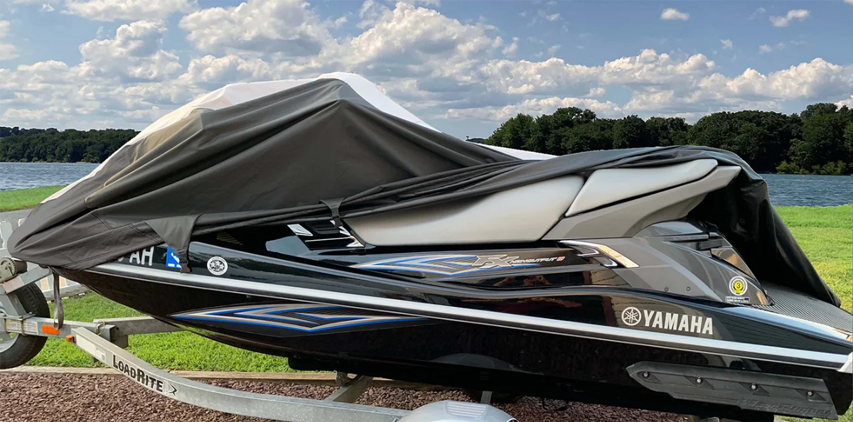 Black/Grey Jet Ski Cover for Yamaha PWC WaveRunner C9098