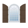 14 in. x 78 in. Vinyl Board and Batten Shutters Pair Federal Brown V553