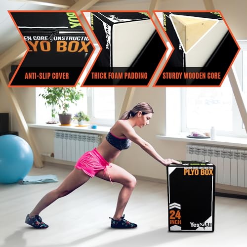3-in-1 Soft Plyo Box Wooden Core Non-Slip Plyometric Jump Box I32739