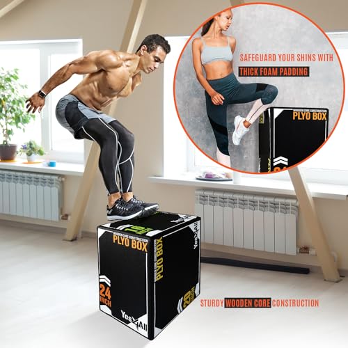 3-in-1 Soft Plyo Box Wooden Core Non-Slip Plyometric Jump Box I32739