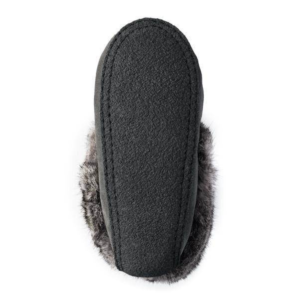 Genuine Rabbit Fur Trim Moccasin B512576