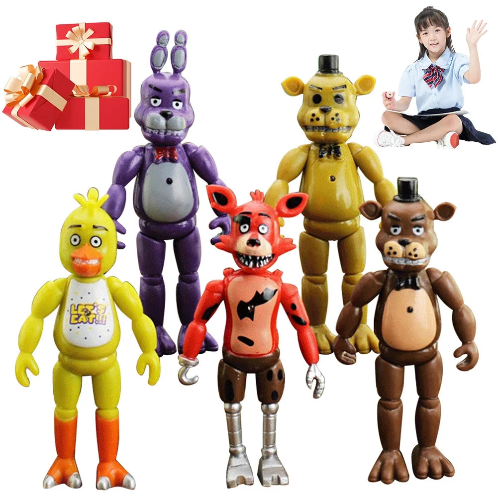 5Pcs/Set Five Nights At Freddy's Action Figures Movable Toys U758663