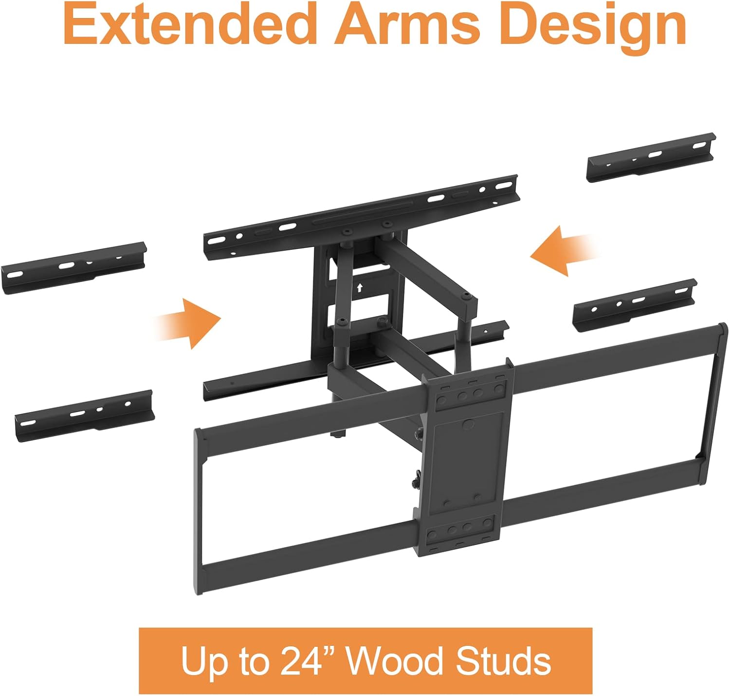 Full Motion TV Wall Mount Bracket, Dual Articulating Arms, Max VESA 600x400mm, Pack of 2 U326