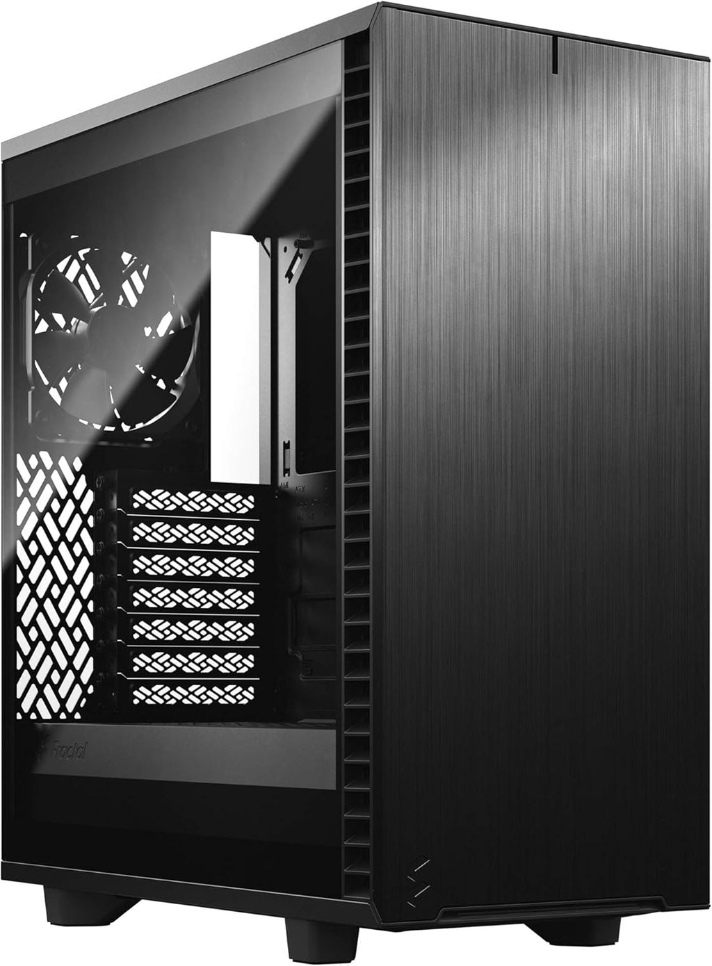 Black Brushed Aluminum/Steel ATX Compact Silent Mid Tower Computer Case Q82573