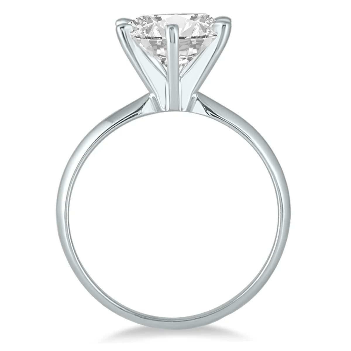 14K White Gold Diamond Solitaire Ring N7726