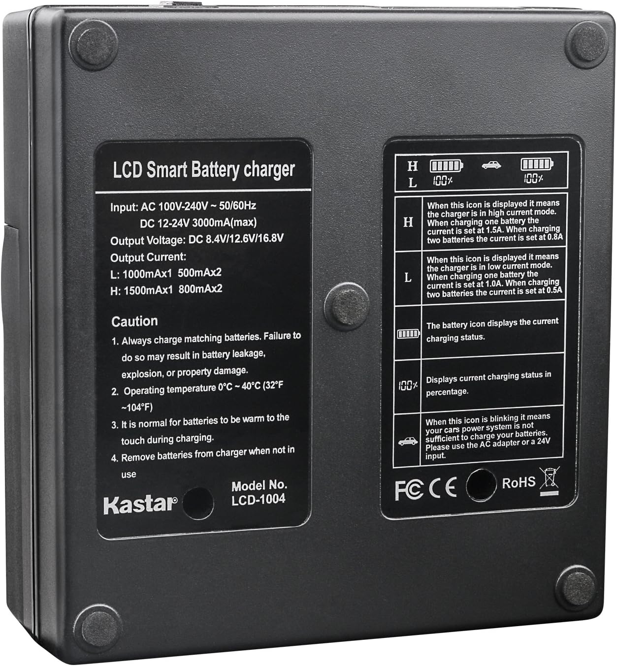 LCD Dual Fast Charger & 2 x Battery W70806