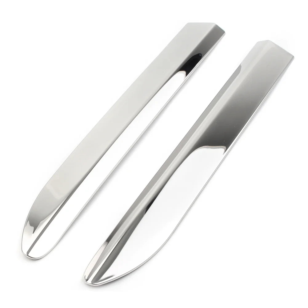2Pcs Chrome Car Front Bumper Corner Protector Molding Cover Trim A3226