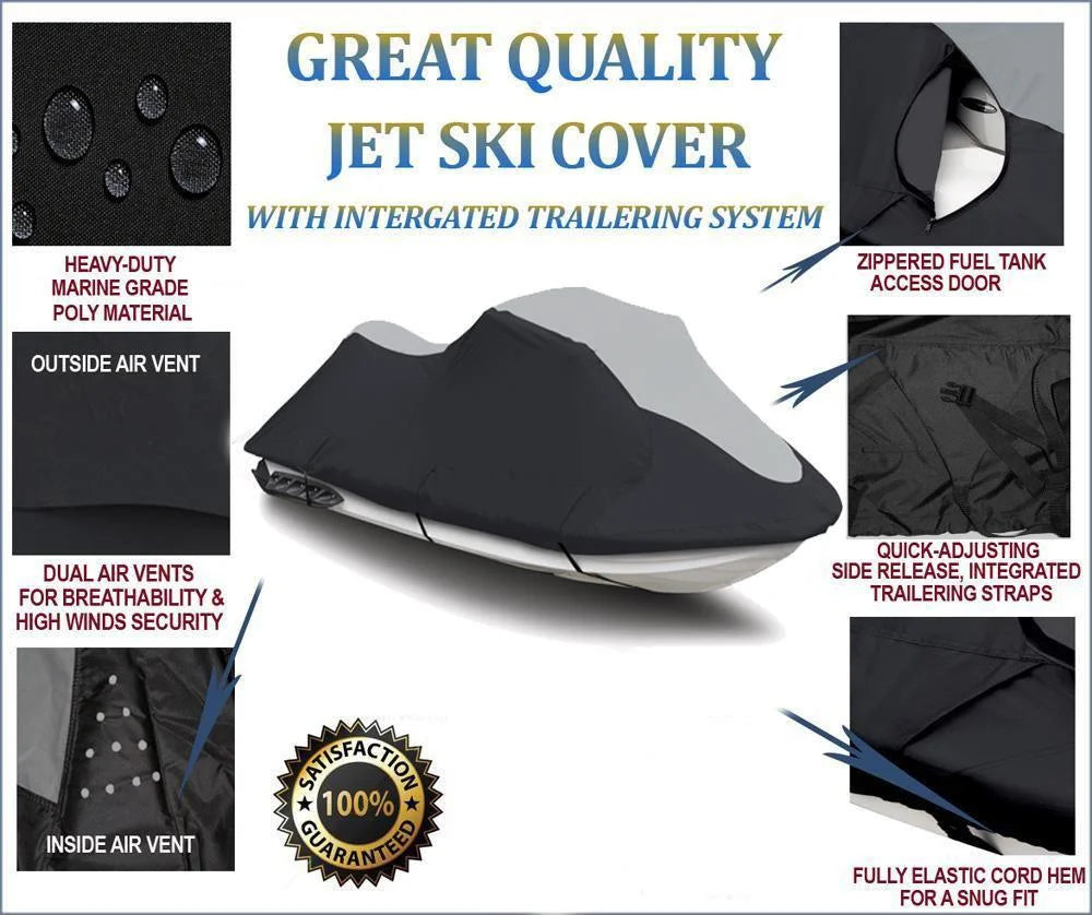 Black/Grey Jet Ski Cover for Yamaha PWC WaveRunner C9098