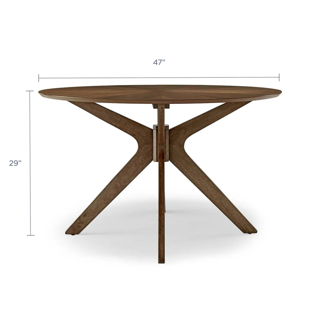 Walnut Round Wood Dining Table J16526