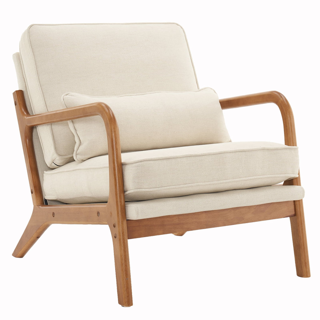 Velvet Accent Chair with Wood Feet M3009