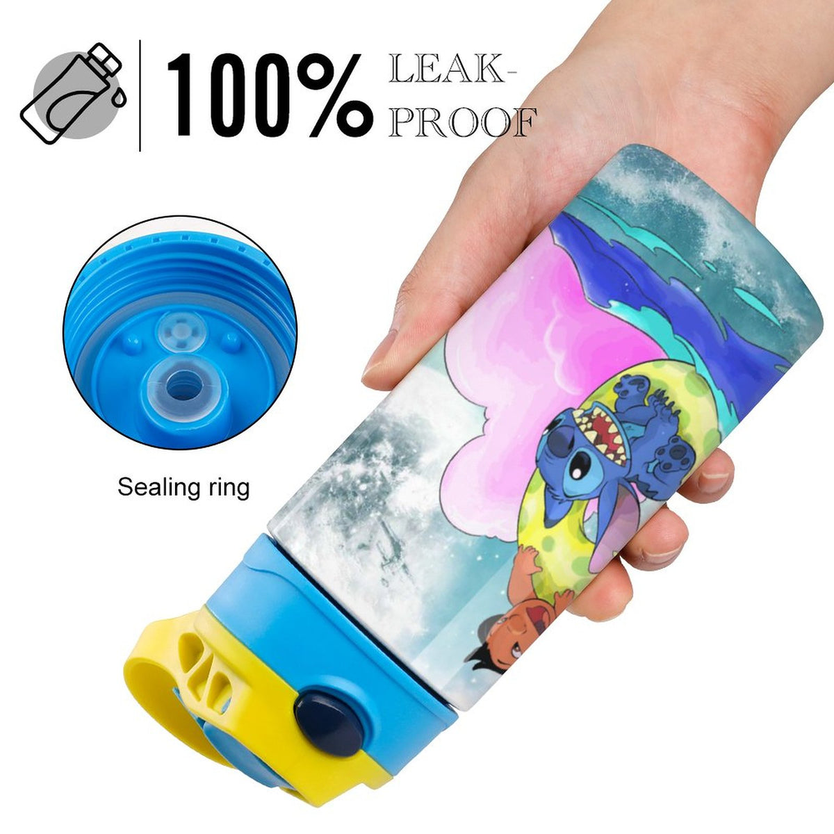 Stainless Steel Vacuum Insulated Water Bottle With Straw D4219