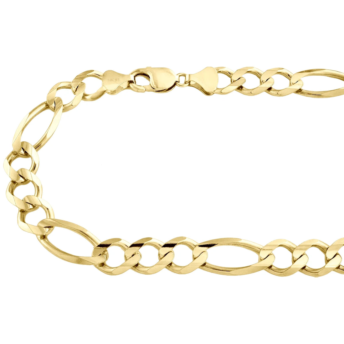 14K Yellow Gold 12mm Solid Figaro Link Chain Necklace 20 Inch V3087
