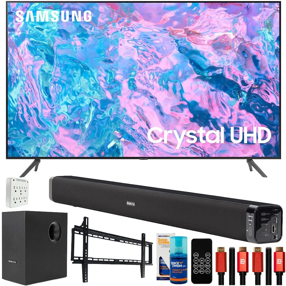 58 inch Crystal UHD 4K Smart TV Bundle with Soundbar, Wall Mount Accessory Kit, 6FT 4K HDMI 2.0 Cables K431