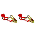 2x22 x 30& Red Ratchet Strap with Double J Hook - 2 Pack Z144
