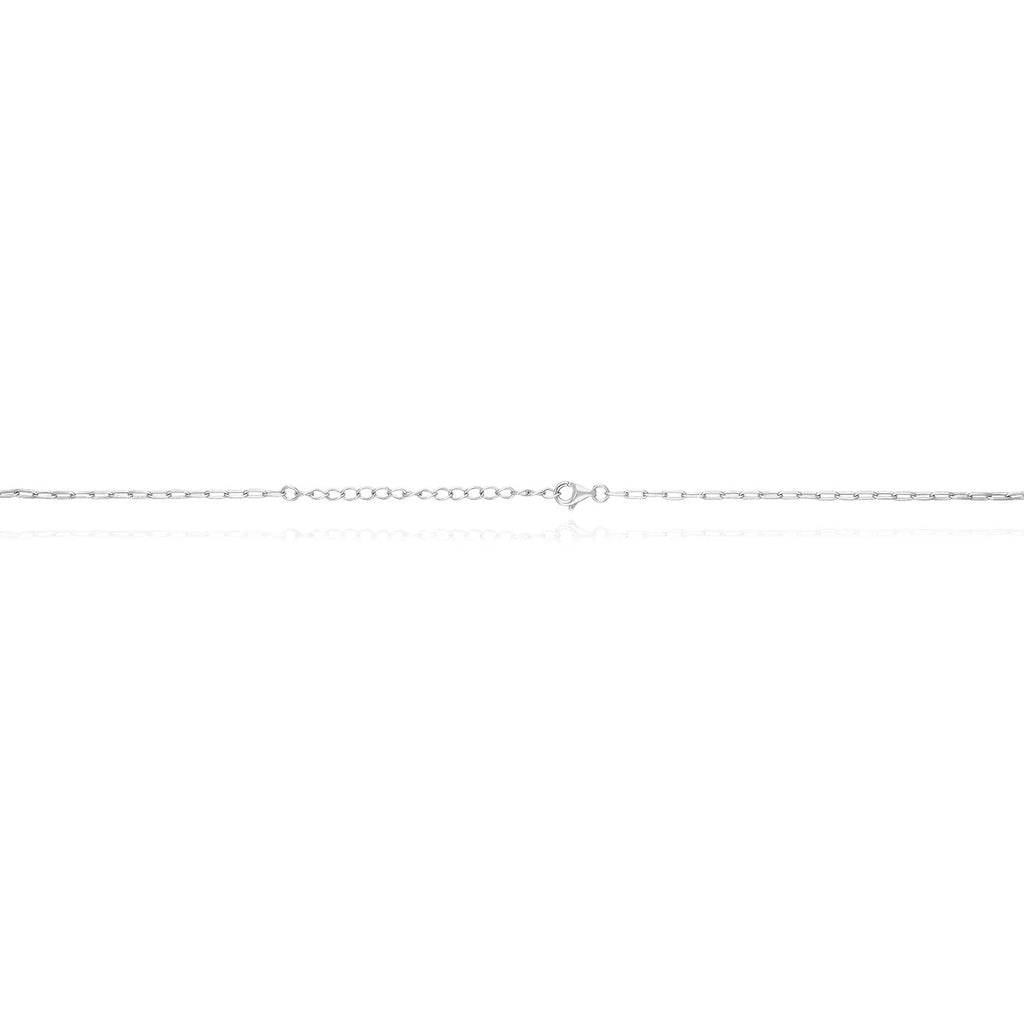 Gold Over Silver Paperclip Bar Pendant Necklace 16"-18" H58213