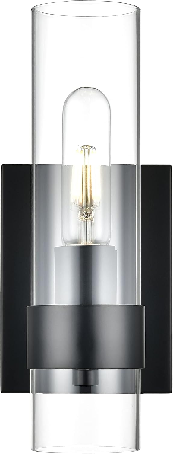 Black Glass Wall Sconce U3716