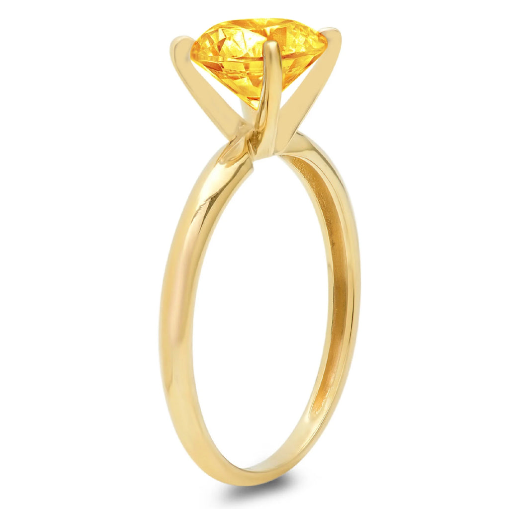 18K Yellow Gold Solitaire Ring T56800