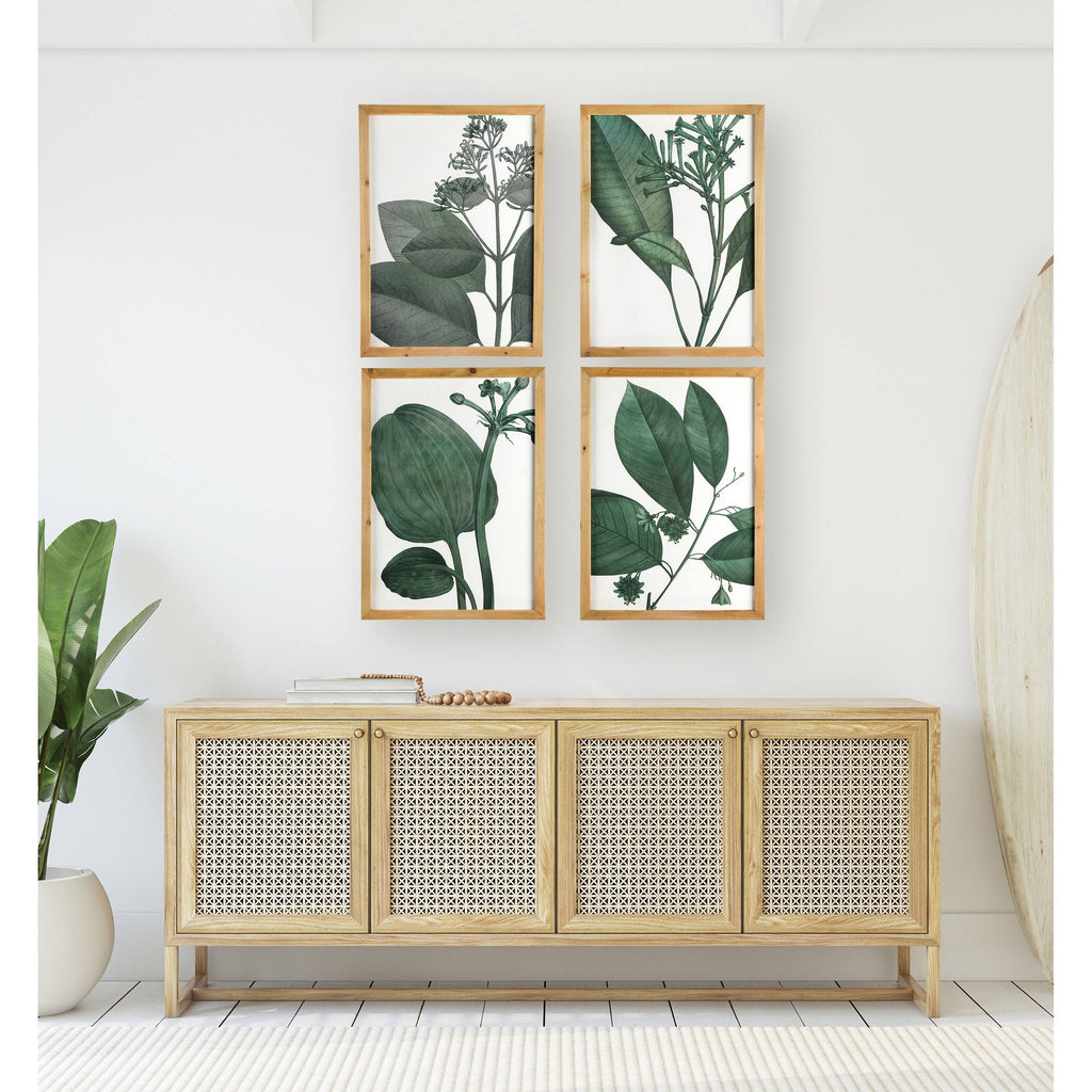 Wood Framed Orange Botanical Wall Decor (Set of 4 Designs) T6489