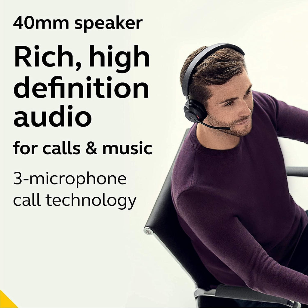 Black Wireless Bluetooth Headset with Passive Noise Cancelling D7827
