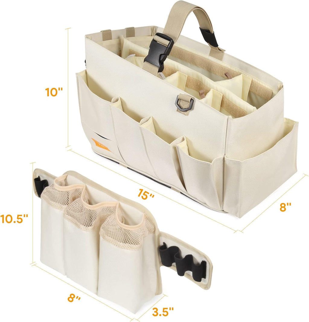 Large Cleaning Caddy Organizer with Handle, 2 in 1 Nesting Bag with Shoulder Strap Z612
