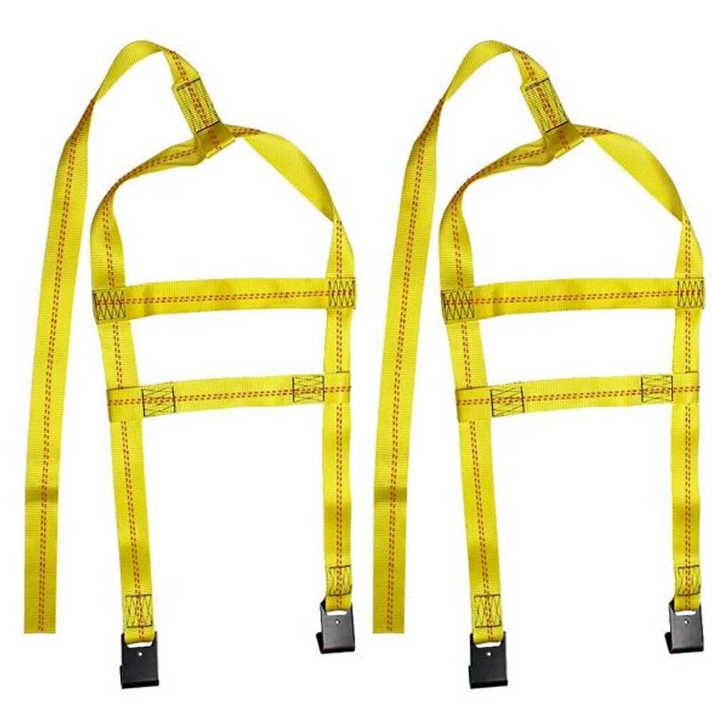 2 Pcs Car Tow Strap Dolly Basket with Flat Hooks 17"-21" Wheel Straps Auto Tire Dolly Wheel Net M53851