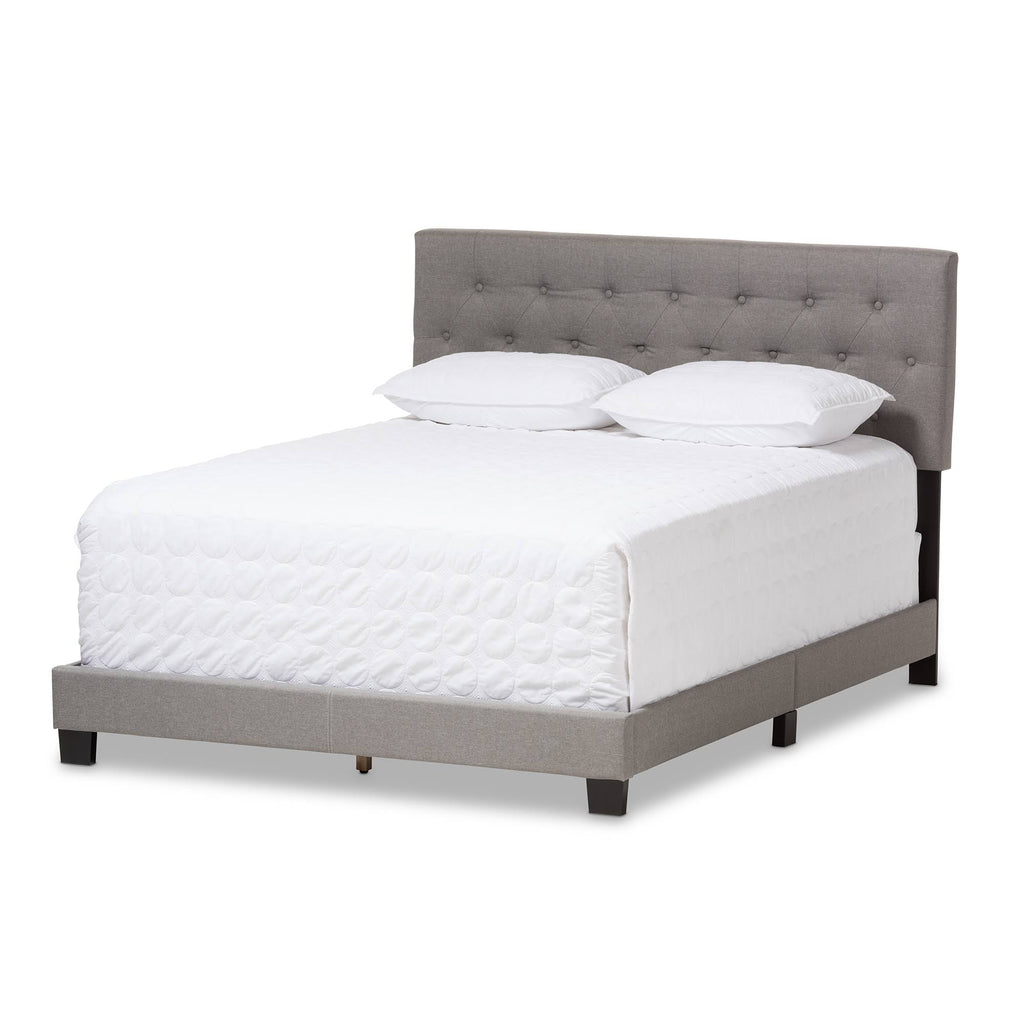 Light Grey Full Fabric Upholstered Bed K800487