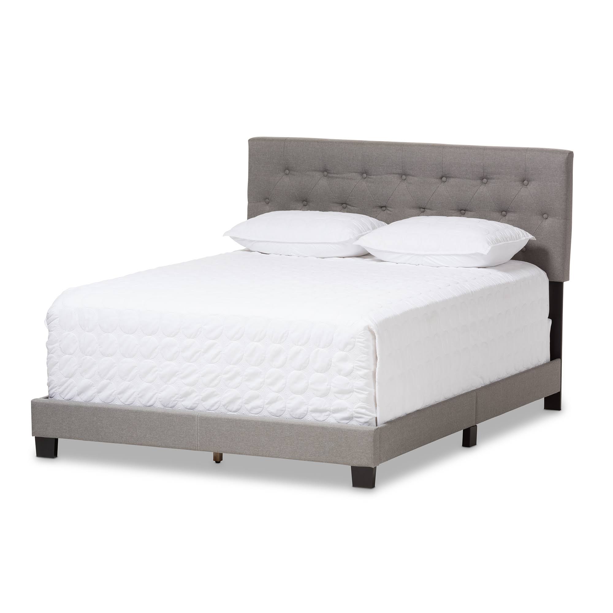 Light Grey Full Fabric Upholstered Bed K800487