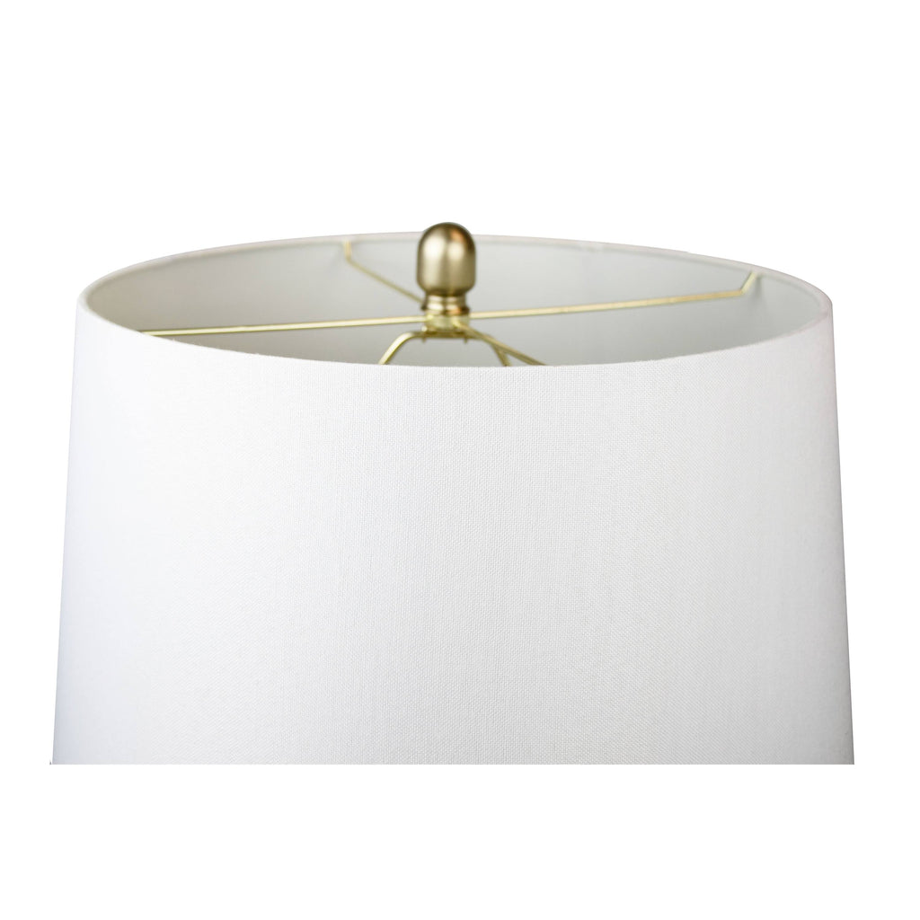 Plated Gold Floor Lamp with Natural Linen E4452