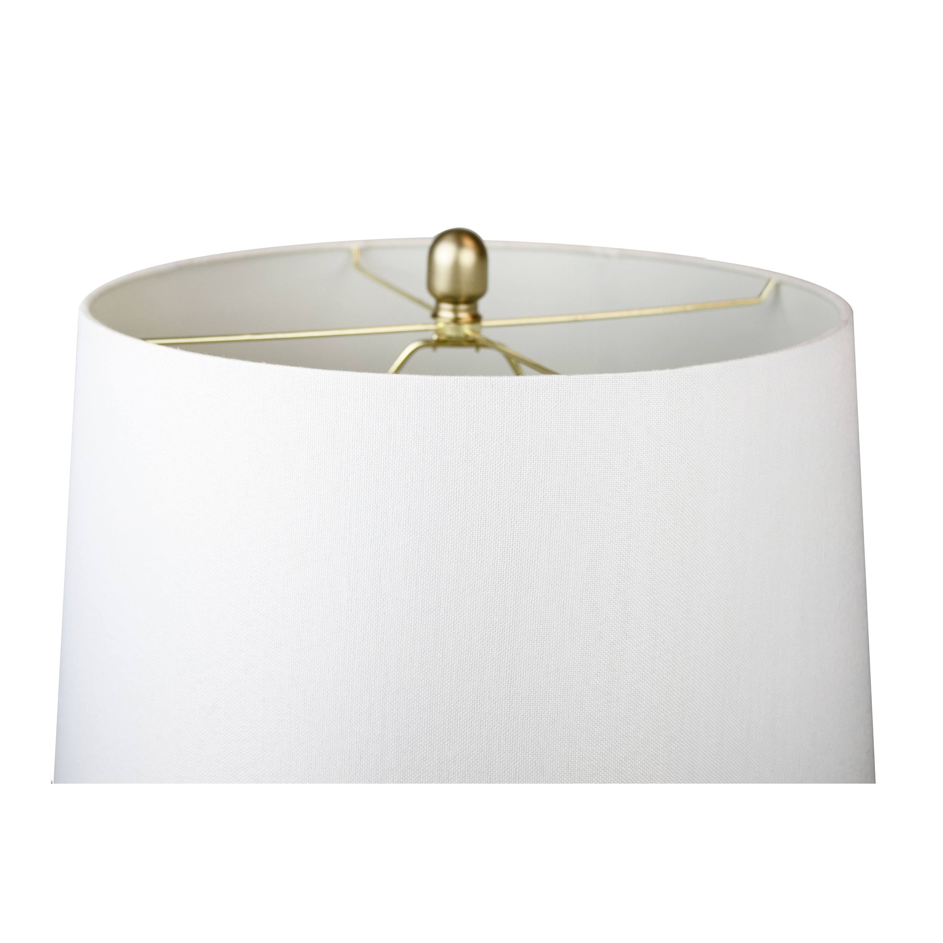 Plated Gold Floor Lamp with Natural Linen E4452