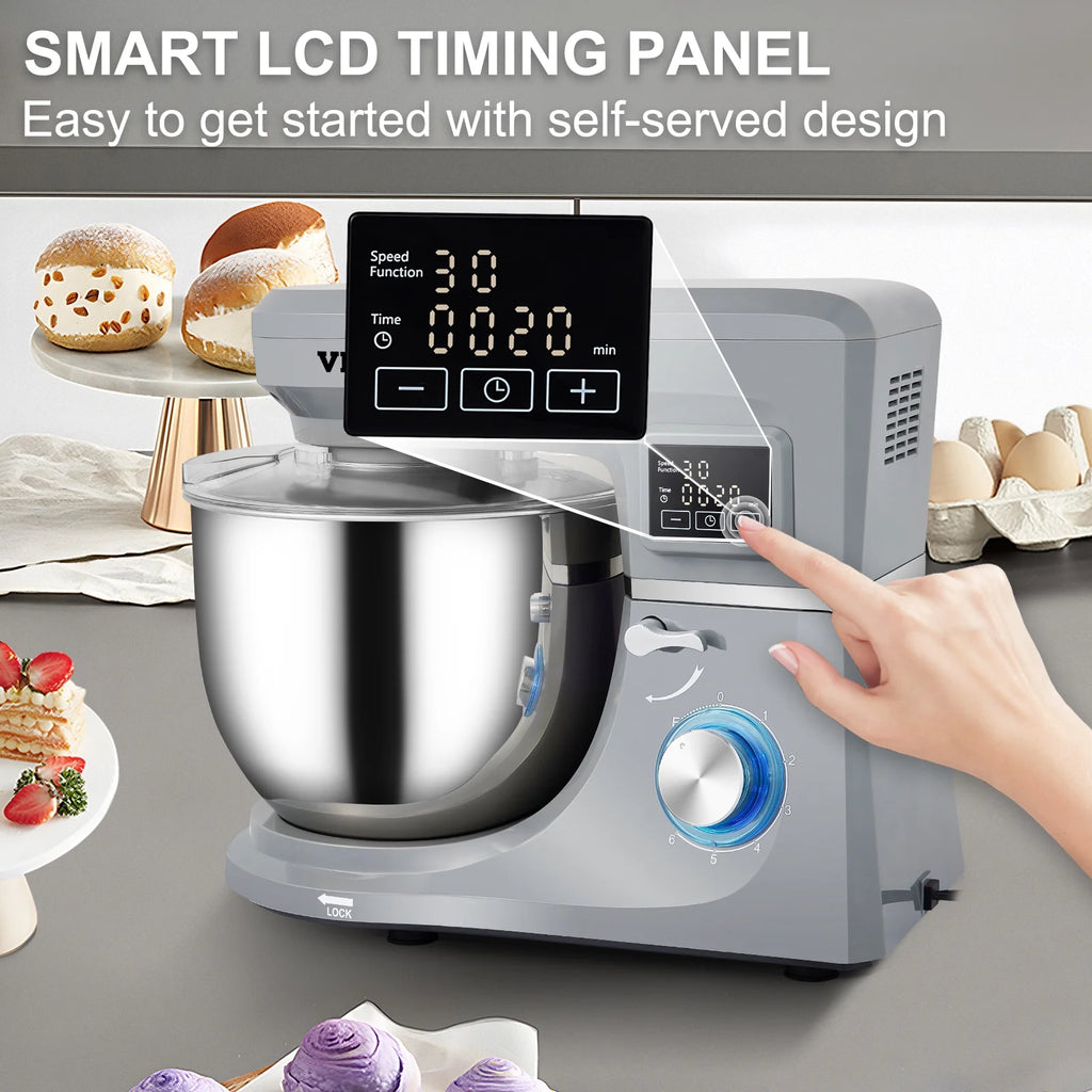 Stand Mixer 7.4Qt Electric Dough Mixer with 6 Speeds LCD Screen 660W Z33315