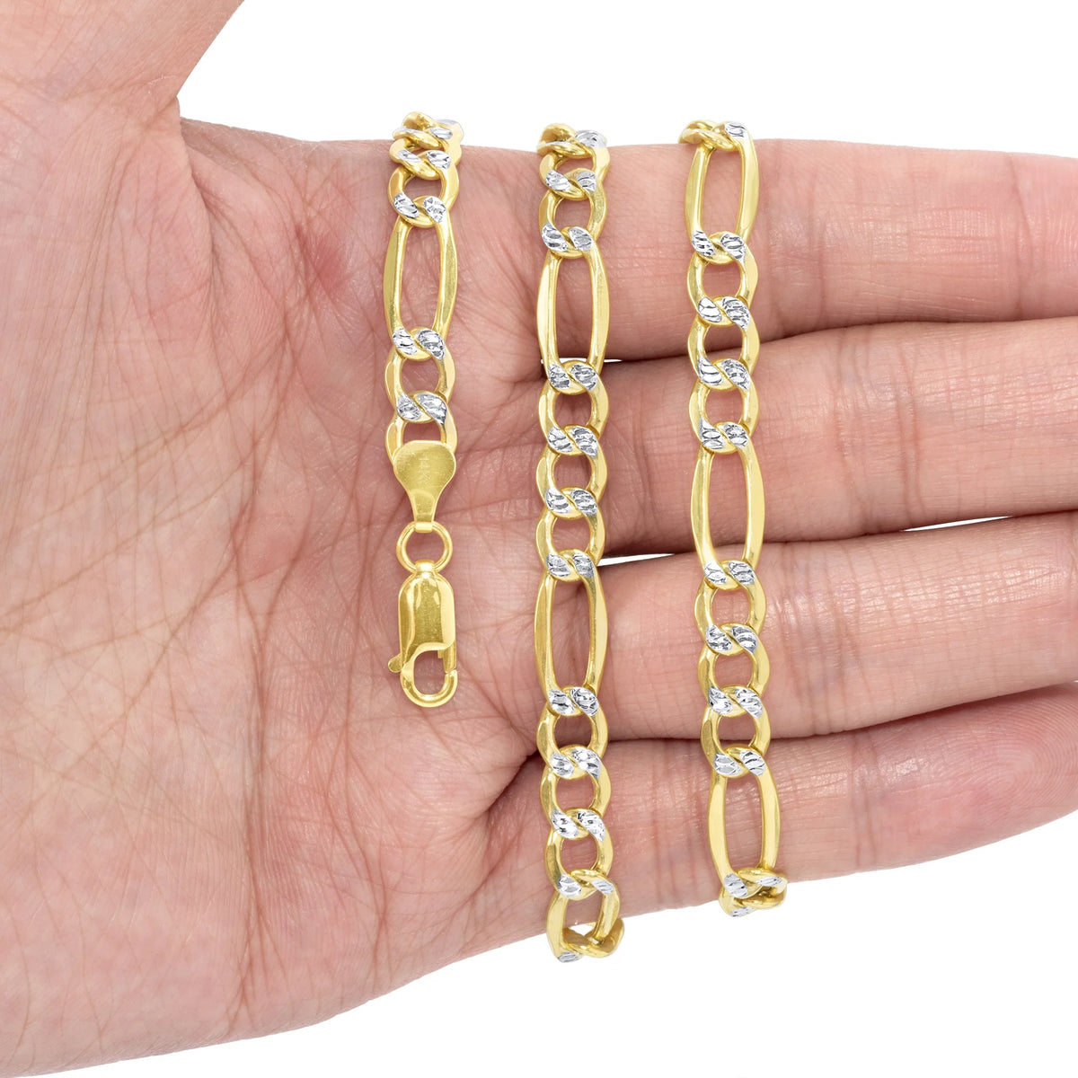 14k Yellow Gold Solid Figaro Chain Necklace 20" - 30" F53753