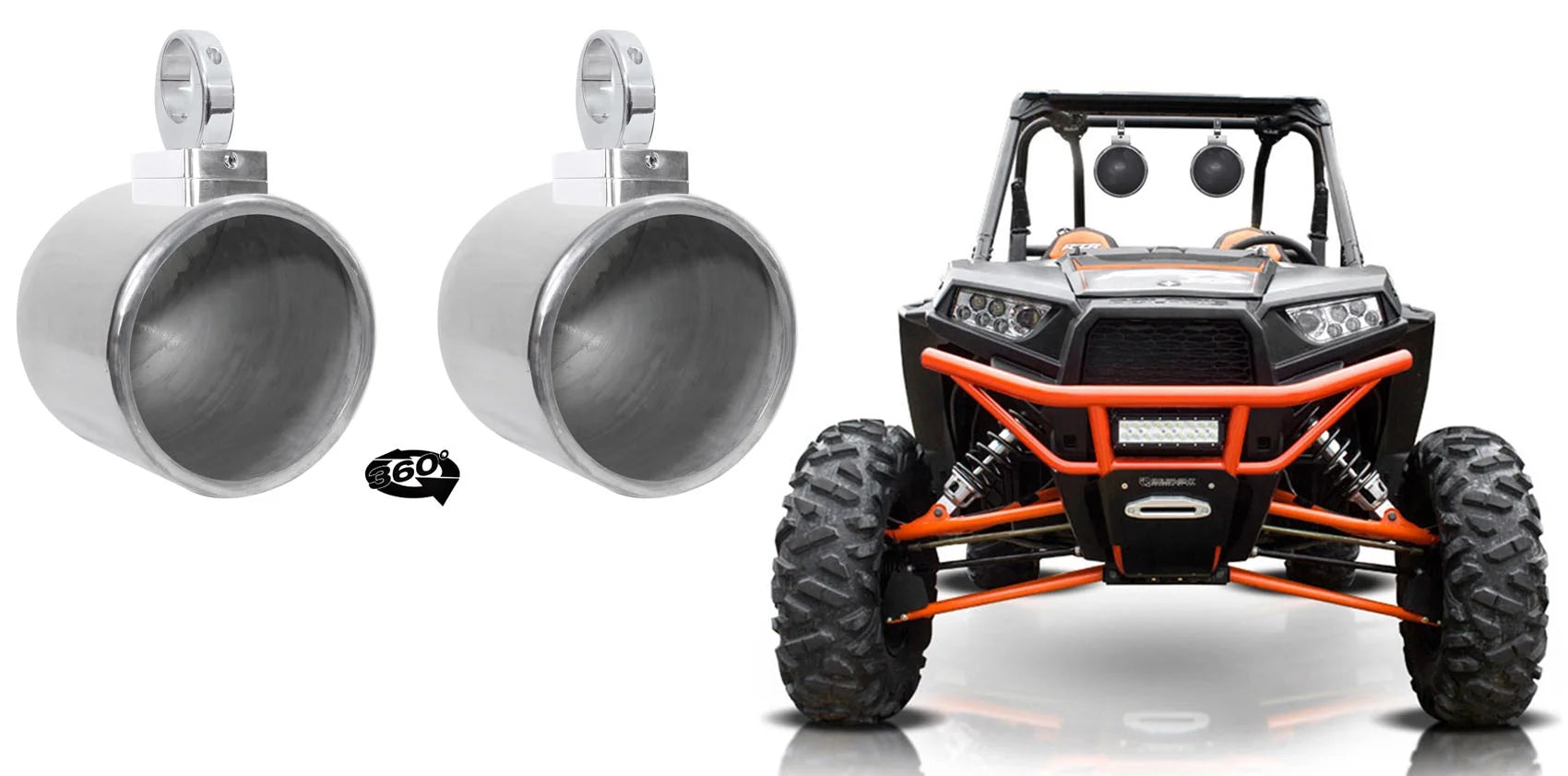 8" 360° Swivel Chrome Tower Speaker Pods B5668