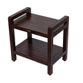 Teak Shower Stool with Arms and Shelf H201852
