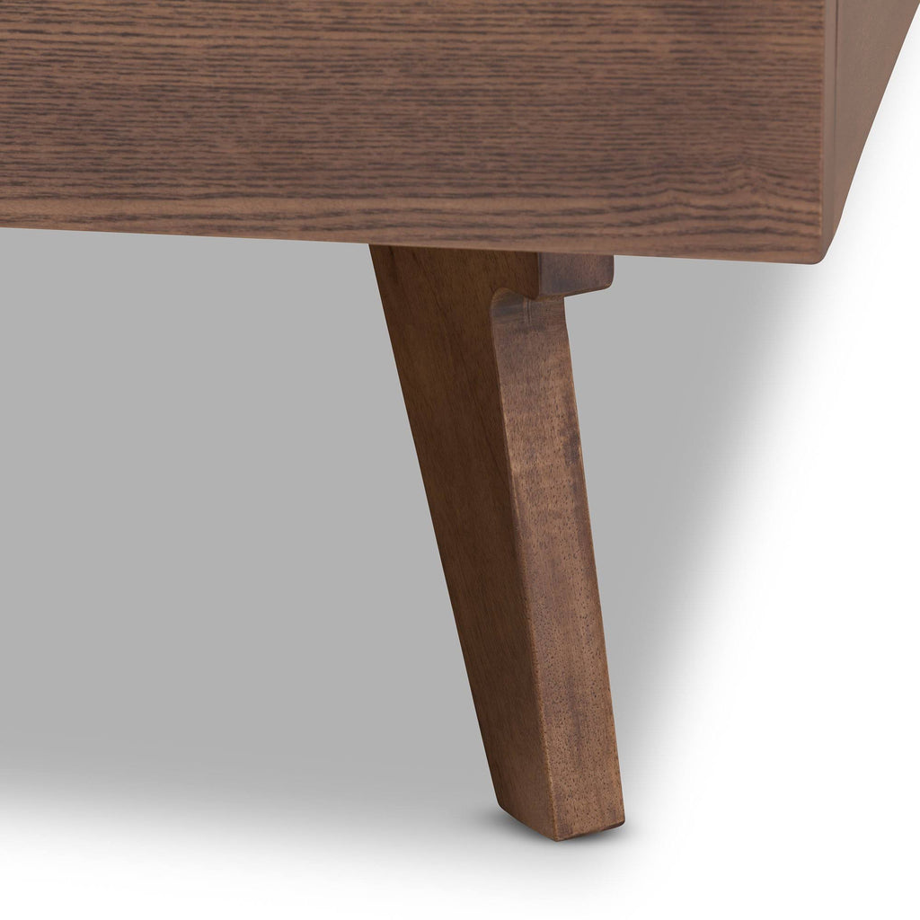 Solid Wood Bed Frame Full / Walnut Brown Y3582