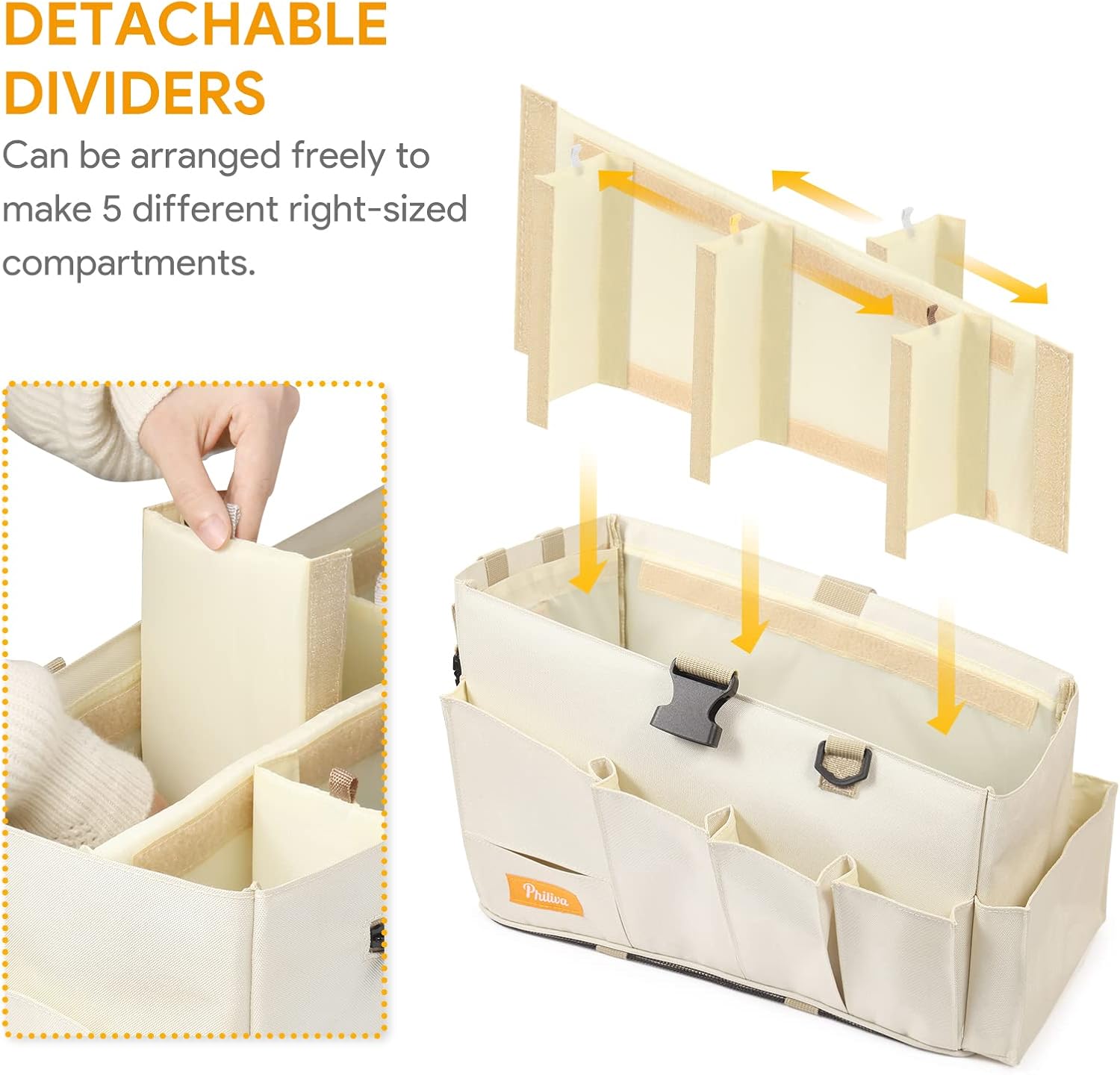 Large Cleaning Caddy Organizer with Handle, 2 in 1 Nesting Bag with Shoulder Strap Z612