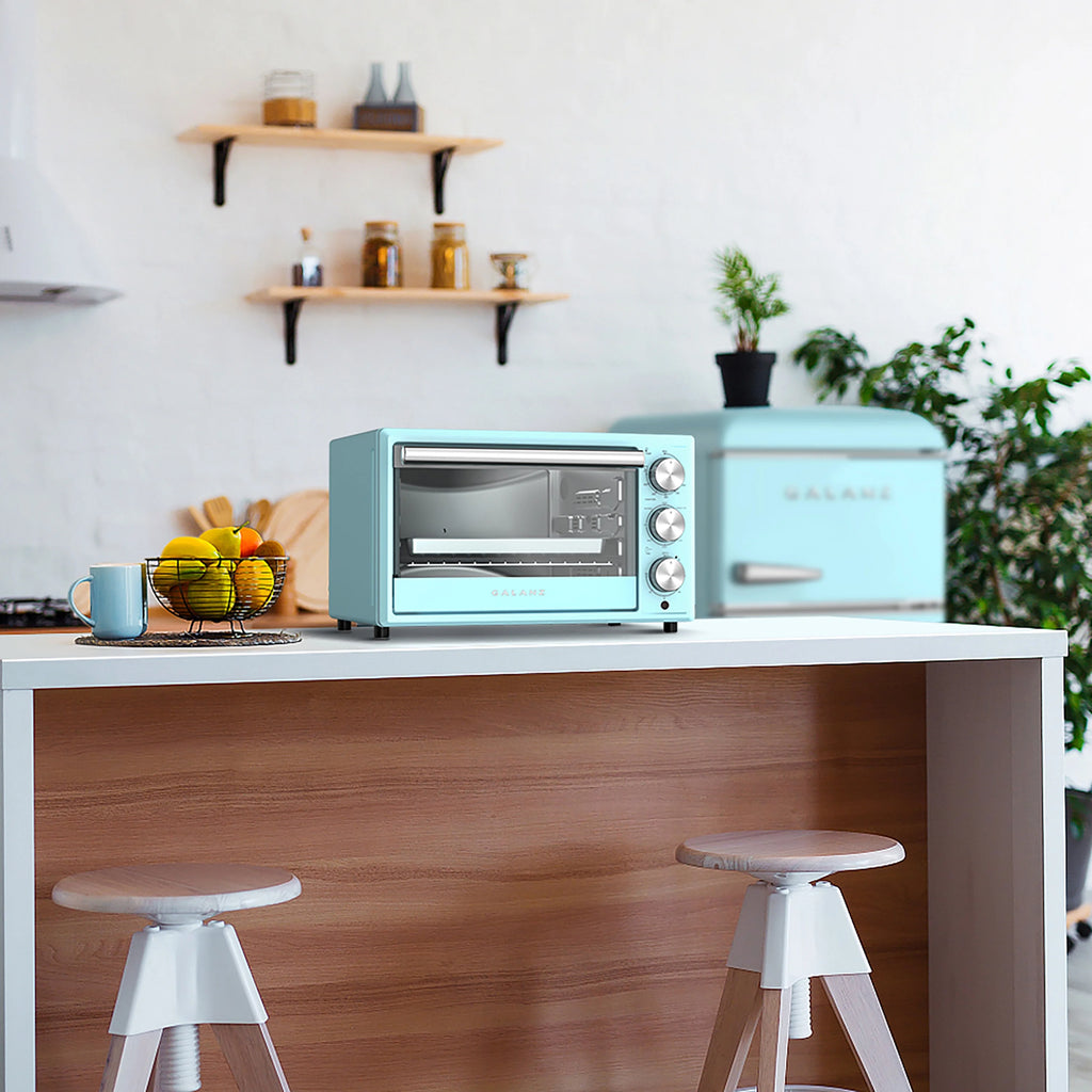 Blue Retro Toaster Oven with Convection, 1500W, 0.9 Cu.Ft W660273