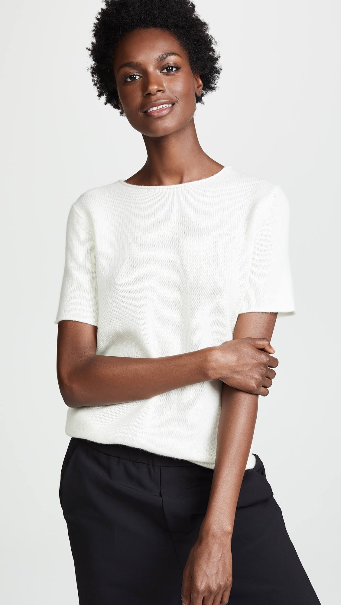 White Cashmere Knit Top I59204