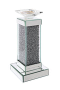 Set of Two Clear Glass Candle Holder with Faux Crystals D531