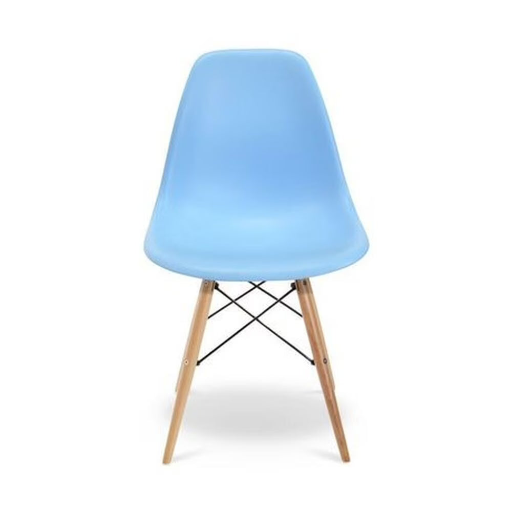 Blue Kids Chair with Wood Legs Set of 4 Y215