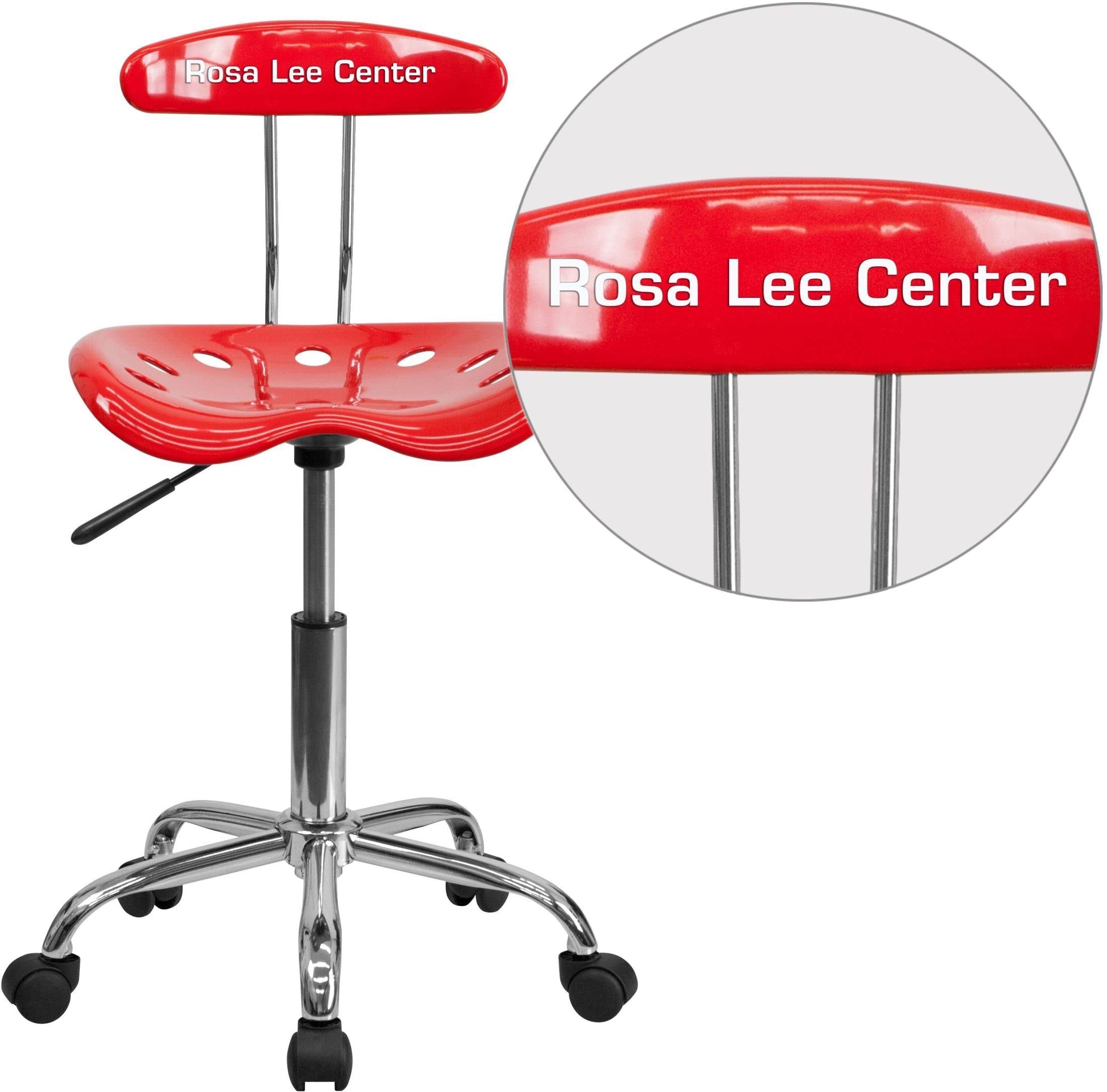Vibrant Red and Chrome Swivel Task Chair with Tractor Seat D88467