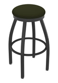 Swivel Counter Stool with Pewter Finish and Pine Seat Y7502