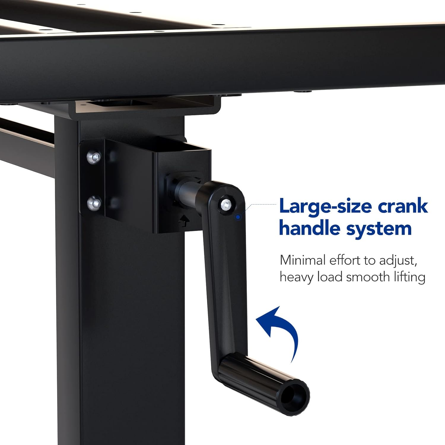 Height-Adjustable Work Table with Crank Handle, 500-lb Capacity Rubberwood Top T98598