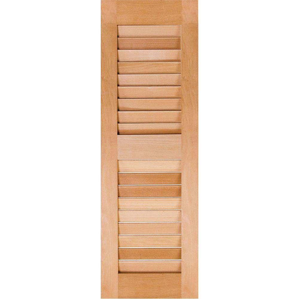 Unfinished Pine Louvered Shutters, Per Pair A463113