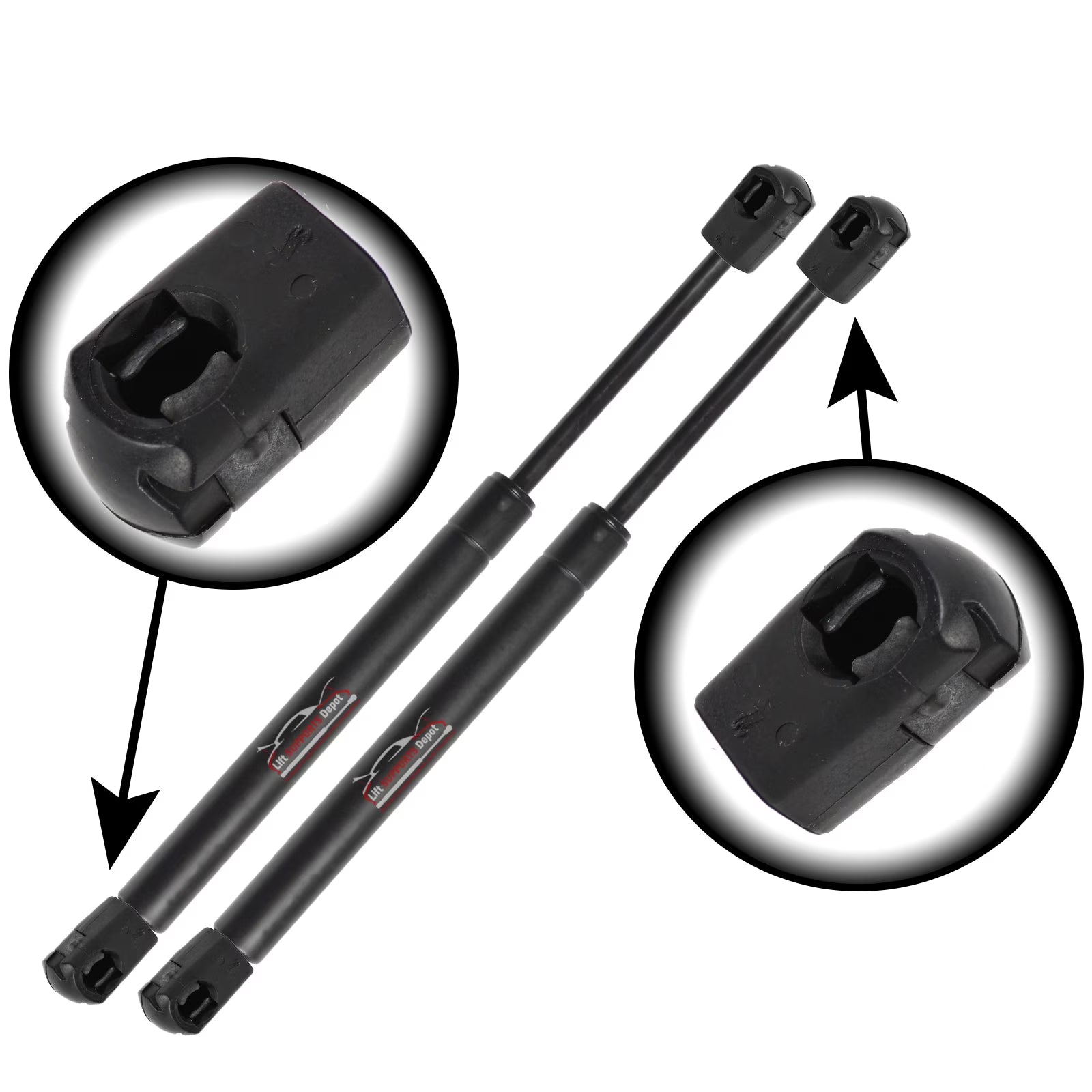 Qty 2 10Mm Nylon End Lift Supports 11" Extended 60Lbs. Gas Shock J16977