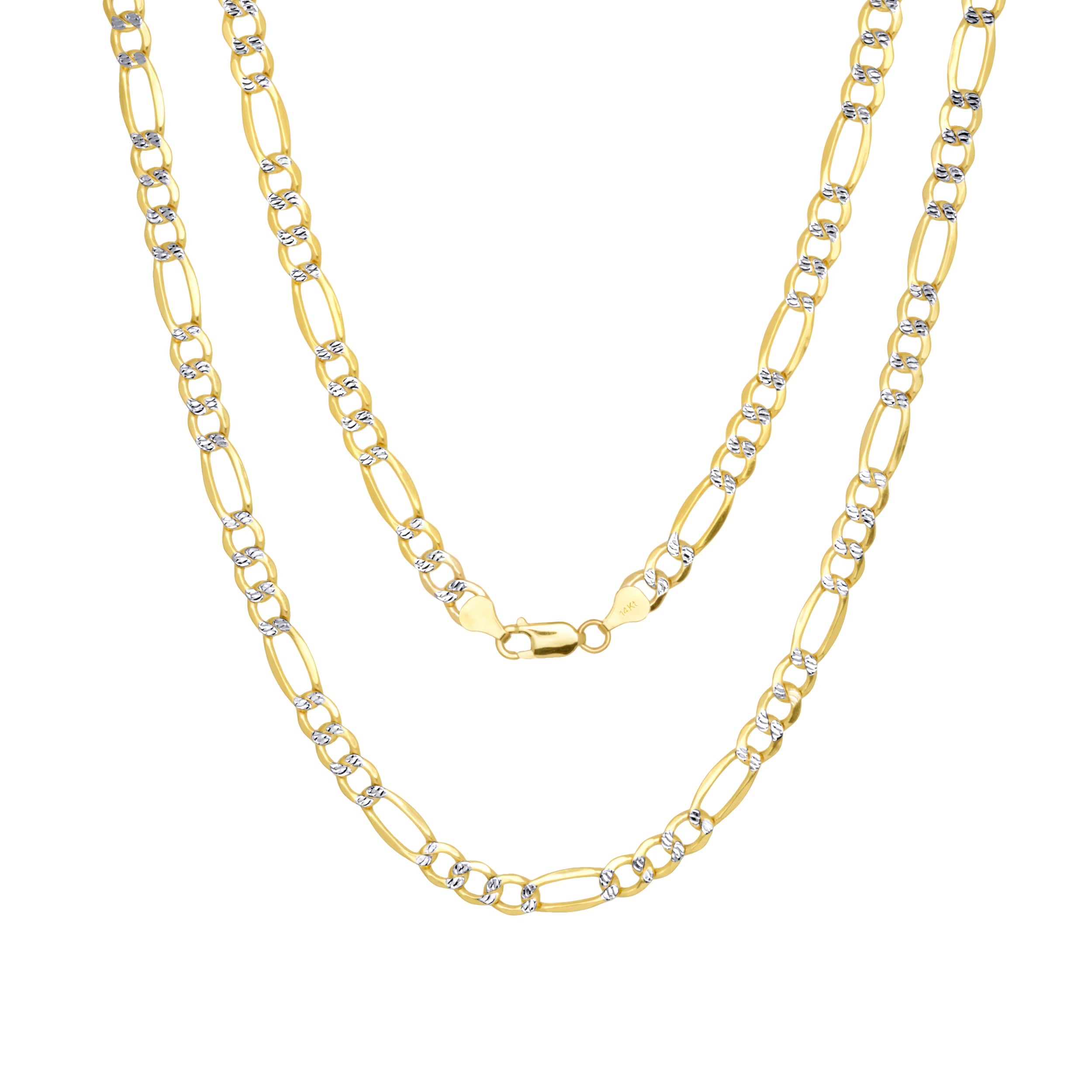 14k Yellow Gold Solid Figaro Chain Necklace 20" - 30" F53753