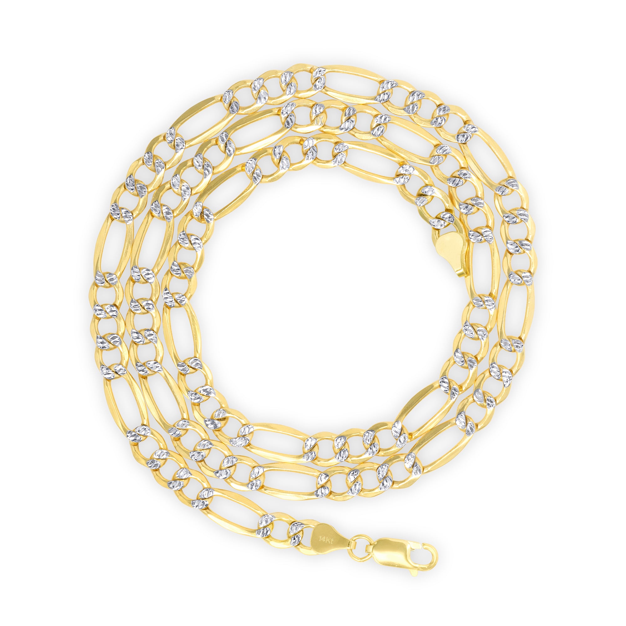 14k Yellow Gold Solid Figaro Chain Necklace 20" - 30" F53753