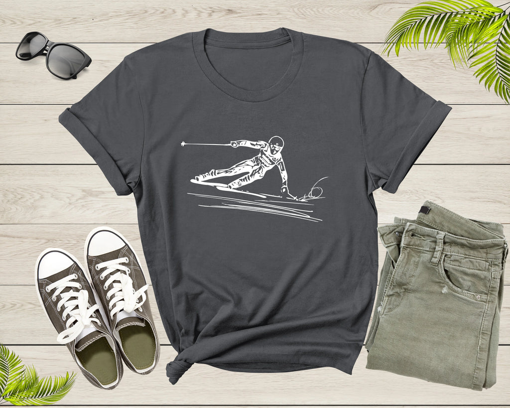 Ski Downhill Slalom Skier T-Shirt E101978