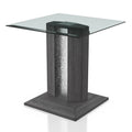 Gray Glass Top End Table Q89695