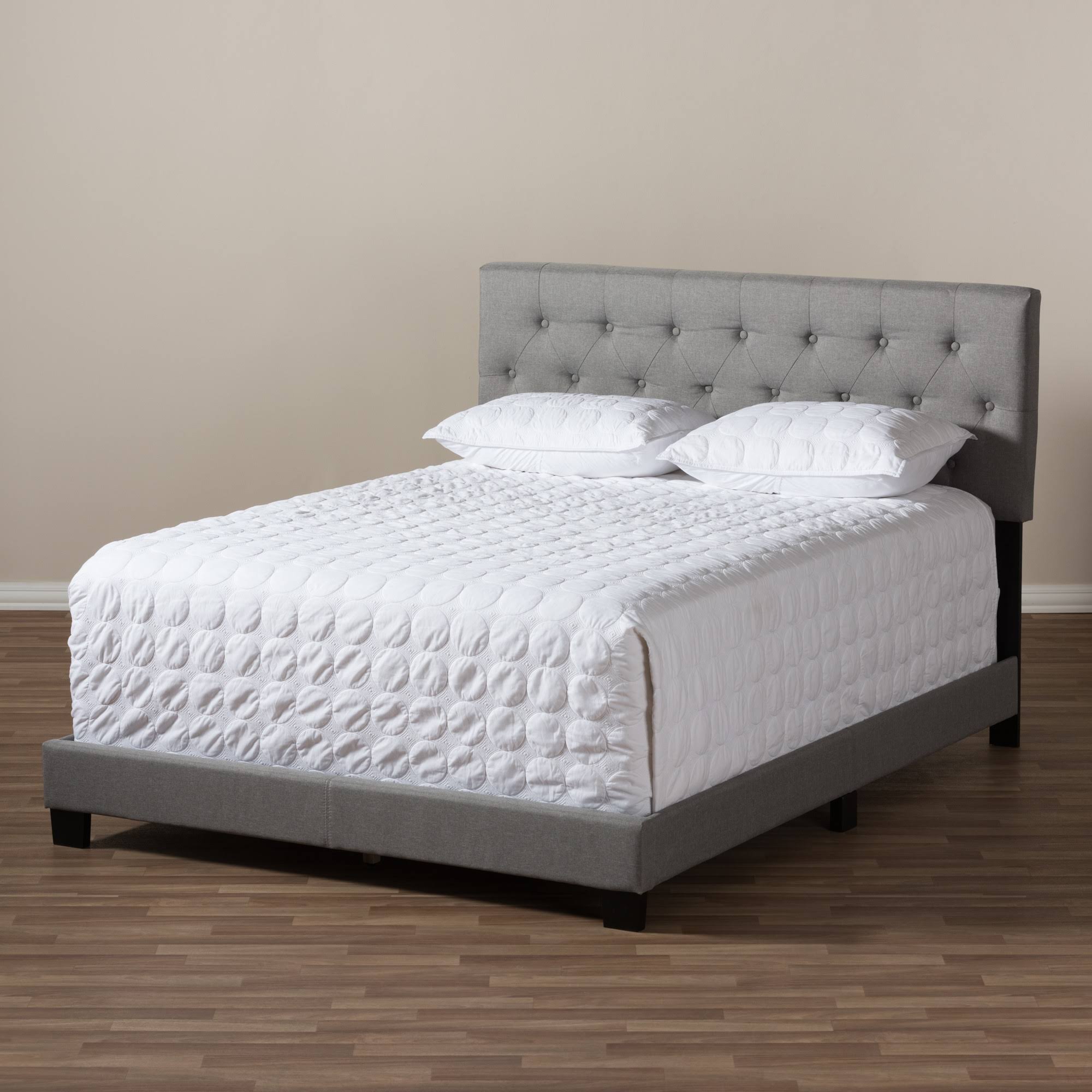 Light Grey Full Fabric Upholstered Bed K800487